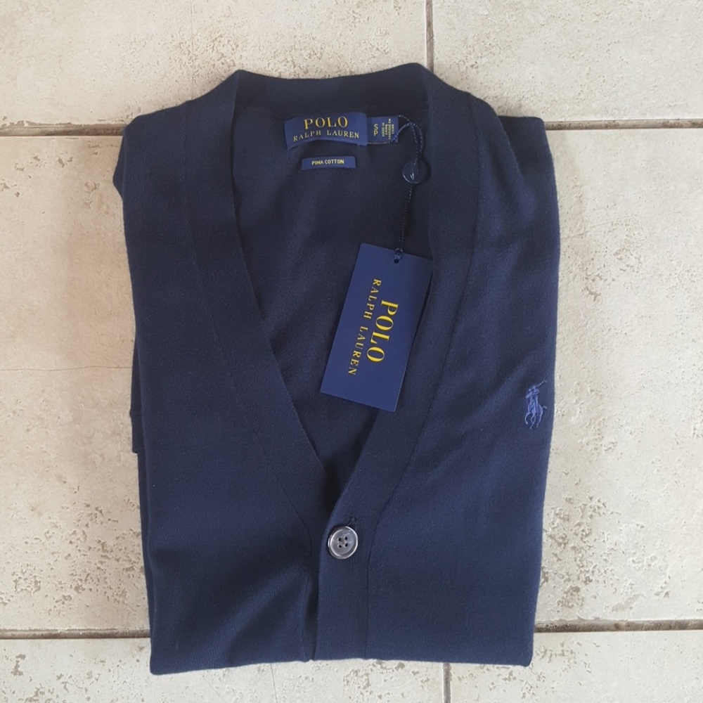 Polo Pima Cotton CARDIGAN NWT